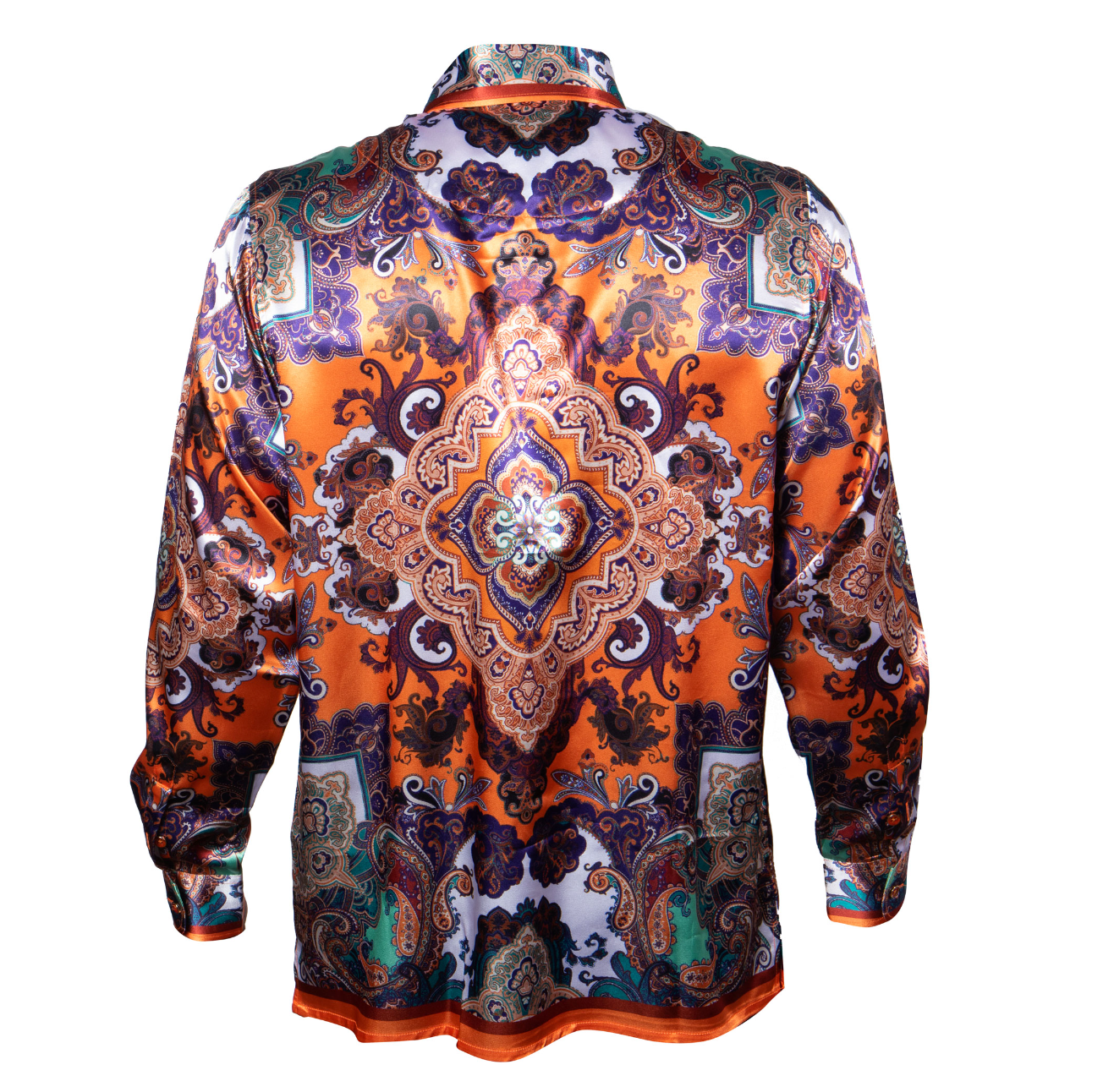 Prestige Orange Paisley Button Up Shirt - Dudes Boutique