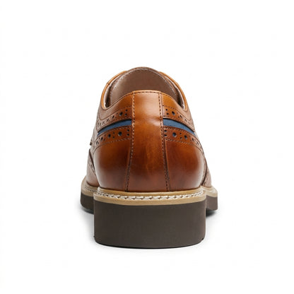 Giovanni 'Tone' Tan/Blue Leather Sneakers