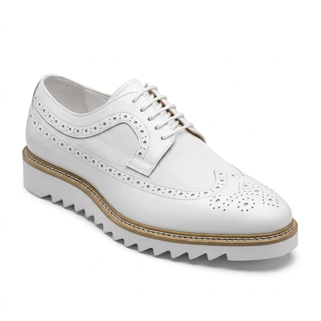 Giovanni 'Tone' White Leather Sneakers