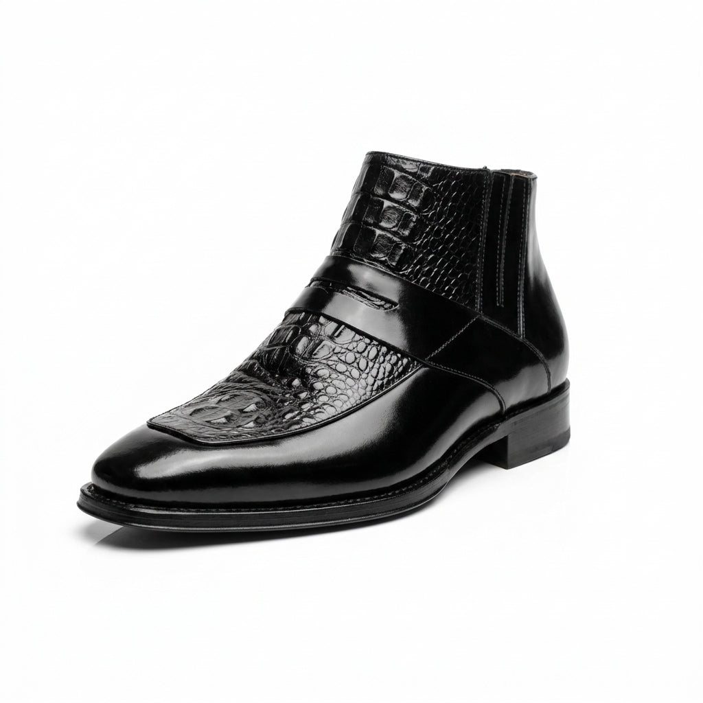 Giovanni 'Tad' Black Leather Boots