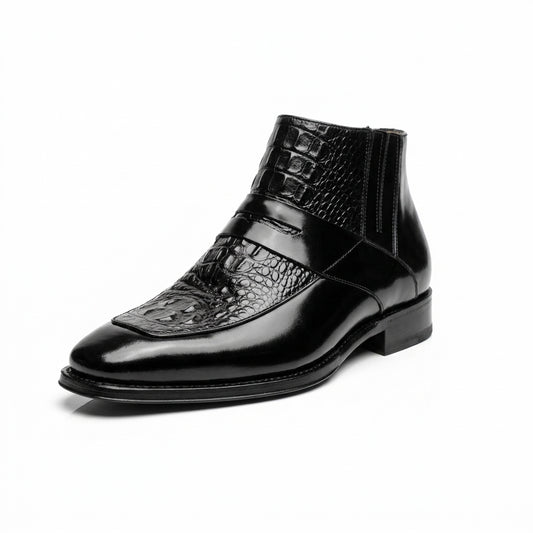Giovanni 'Tad' Black Leather Boots