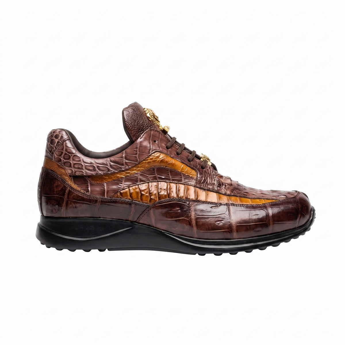 Mauri 8453 Cognac / Sp Rust Hornback Baby Croc / Ostrich Leg Sneakers