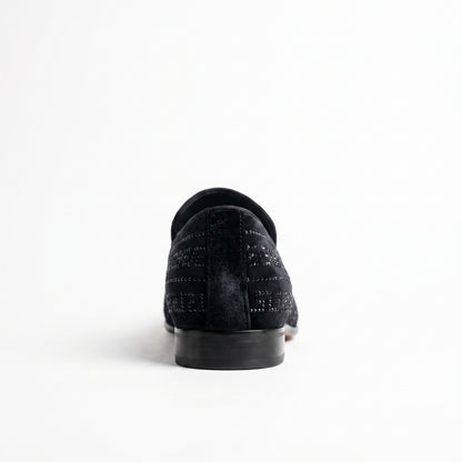 After Midnight Vincent Greek Key Crystal Loafer