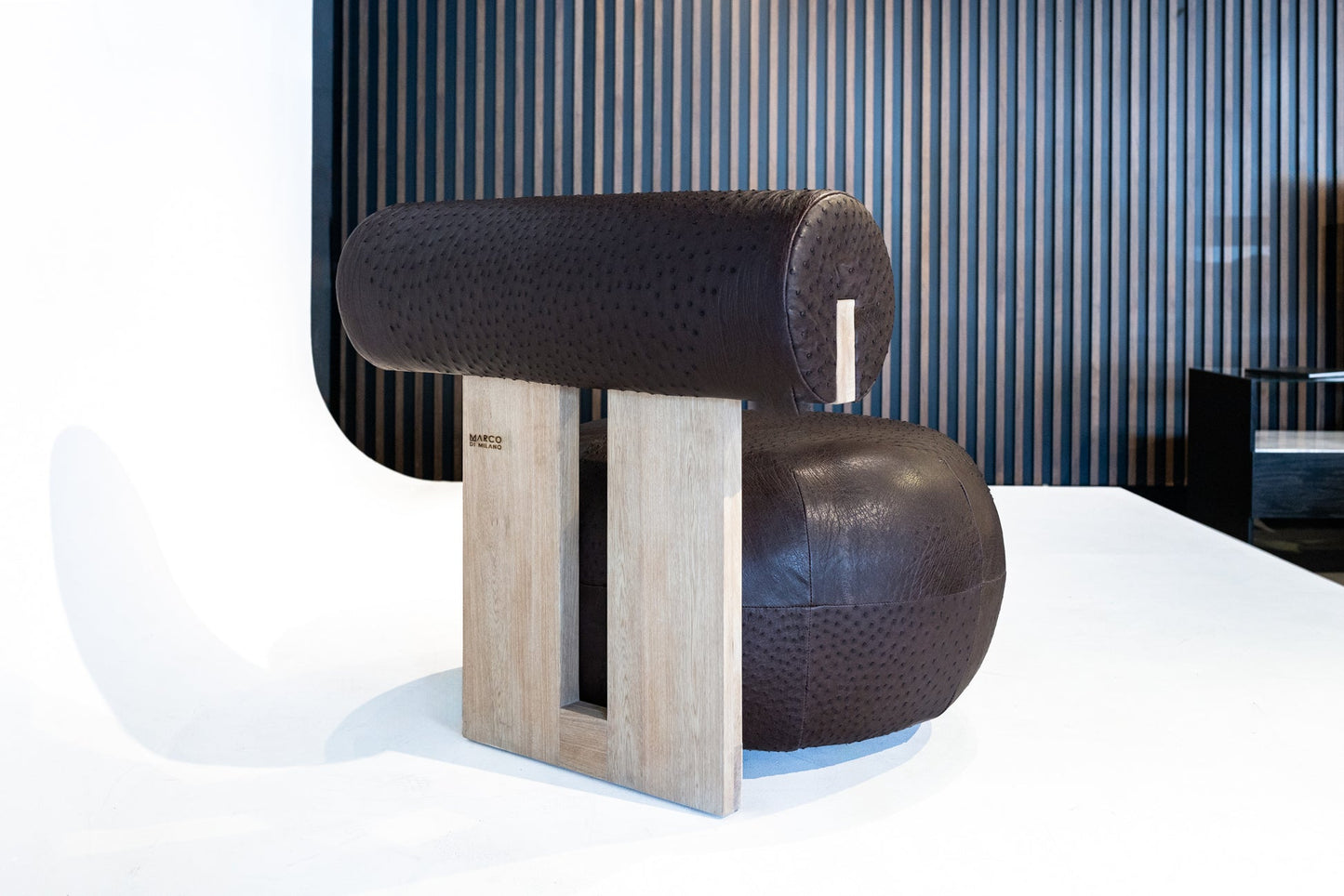 Marco Di Milano Salento Full Ostrich Quill Leather Lounge Chair - Dudes Boutique
