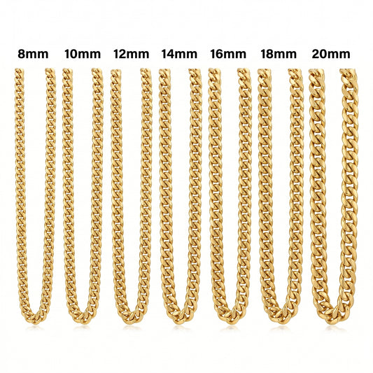 Kashani Solid Gold Plated 14k Cuban Chain