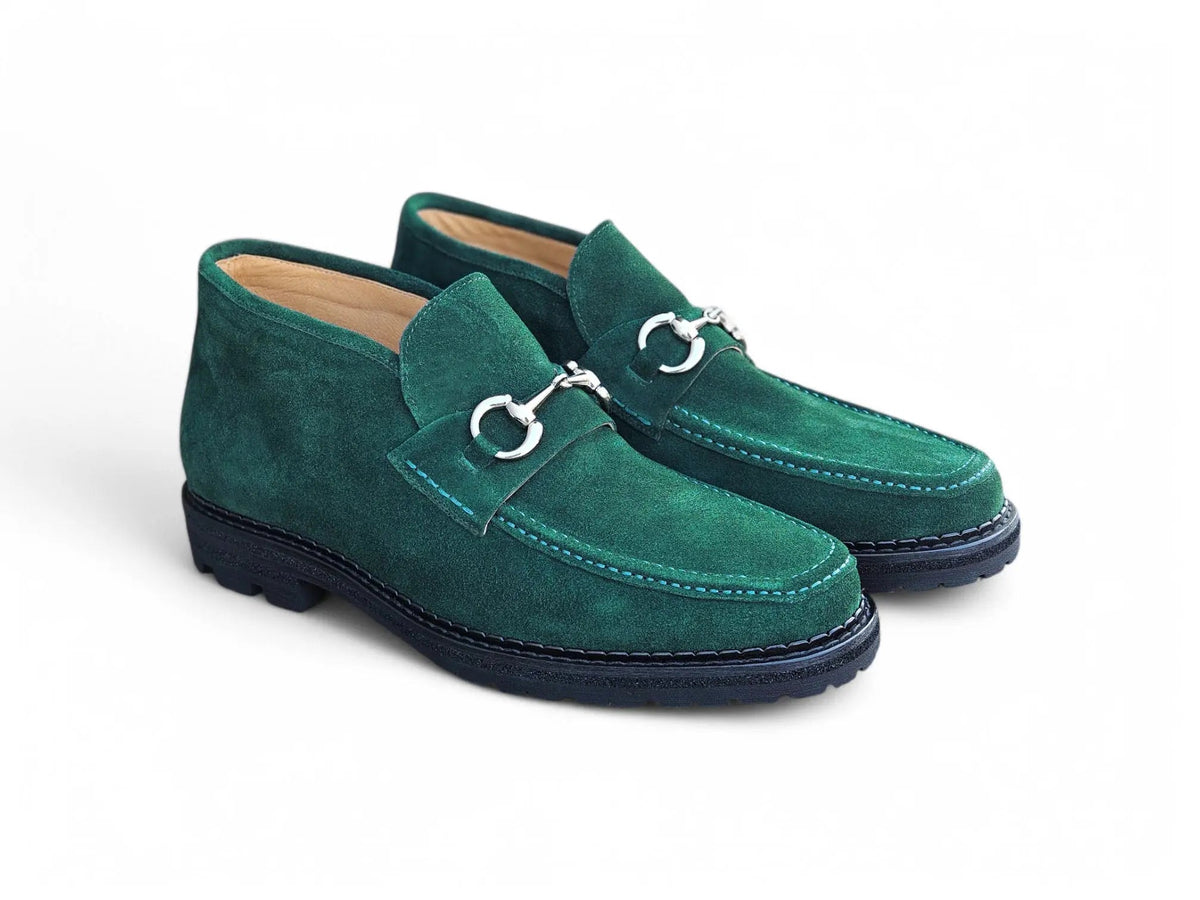 Suede Ankle Boot with Horsebit