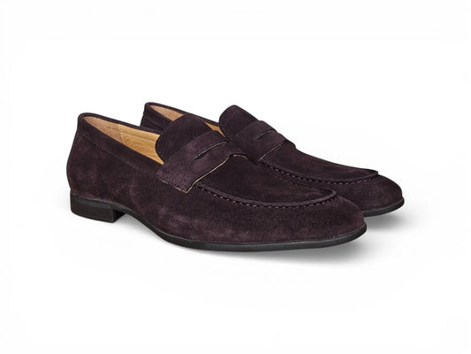 Suede Penny Loafer with Flexible Outsole