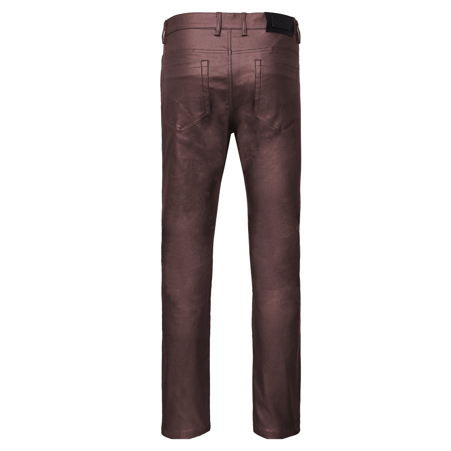Versatile Vogue Metallic Jeans WINE - Dudes Boutique