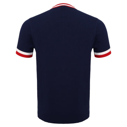 Elite Contrast Ribbed Knit Tee NAVY