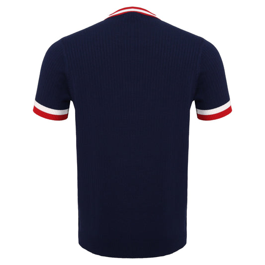 Elite Contrast Ribbed Knit Tee NAVY