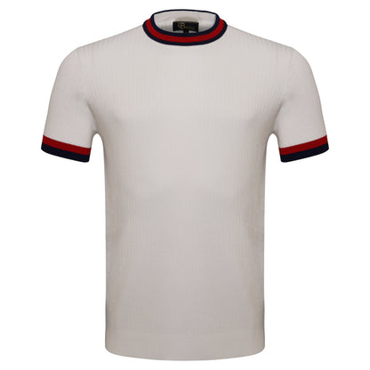 Elite Contrast Ribbed Tee WHITE