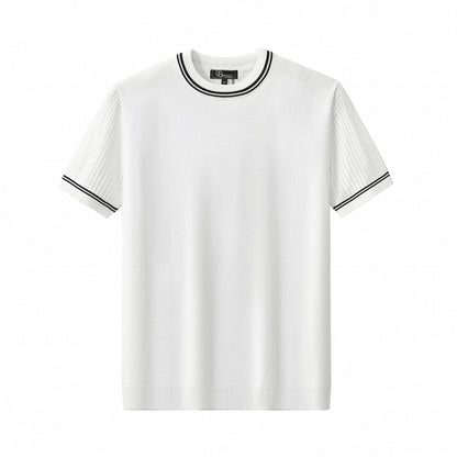 Strato Trim Knit Tee WHITE