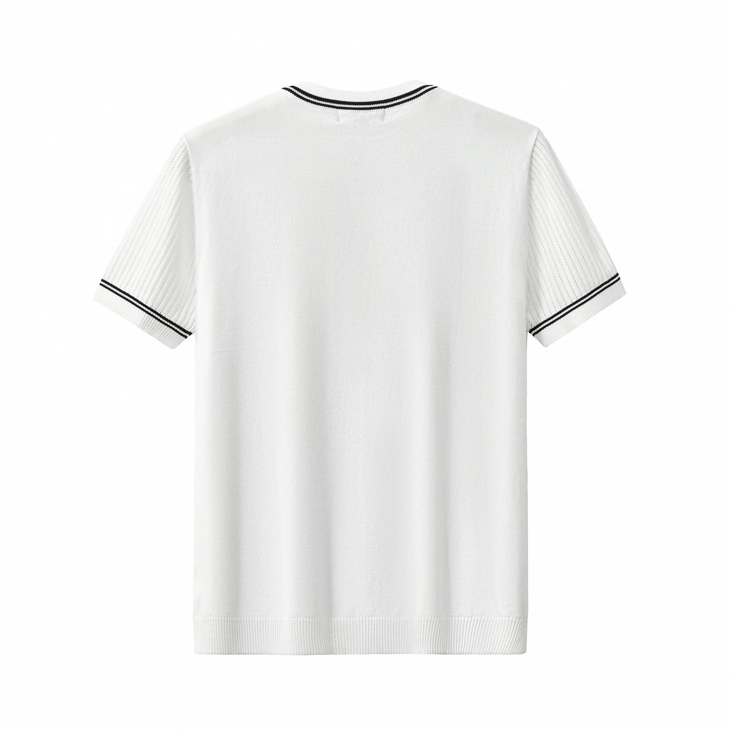 Strato Trim Knit Tee WHITE
