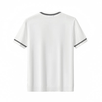 Strato Trim Knit Tee WHITE