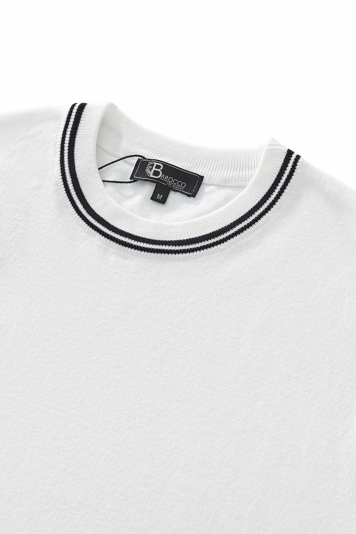 Strato Trim Knit Tee WHITE