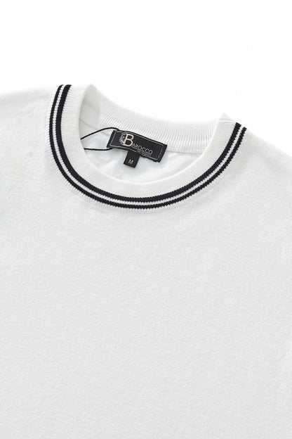 Strato Trim Knit Tee WHITE