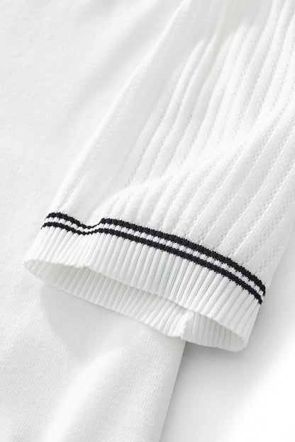 Strato Trim Knit Tee WHITE