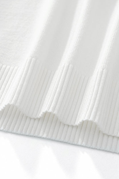 Strato Trim Knit Tee WHITE