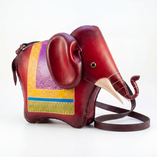 Kashani Leather Elephant Purse Crossbody