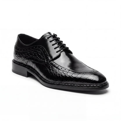 Giovanni Terence Black Embossed Crocodile Dress Shoes