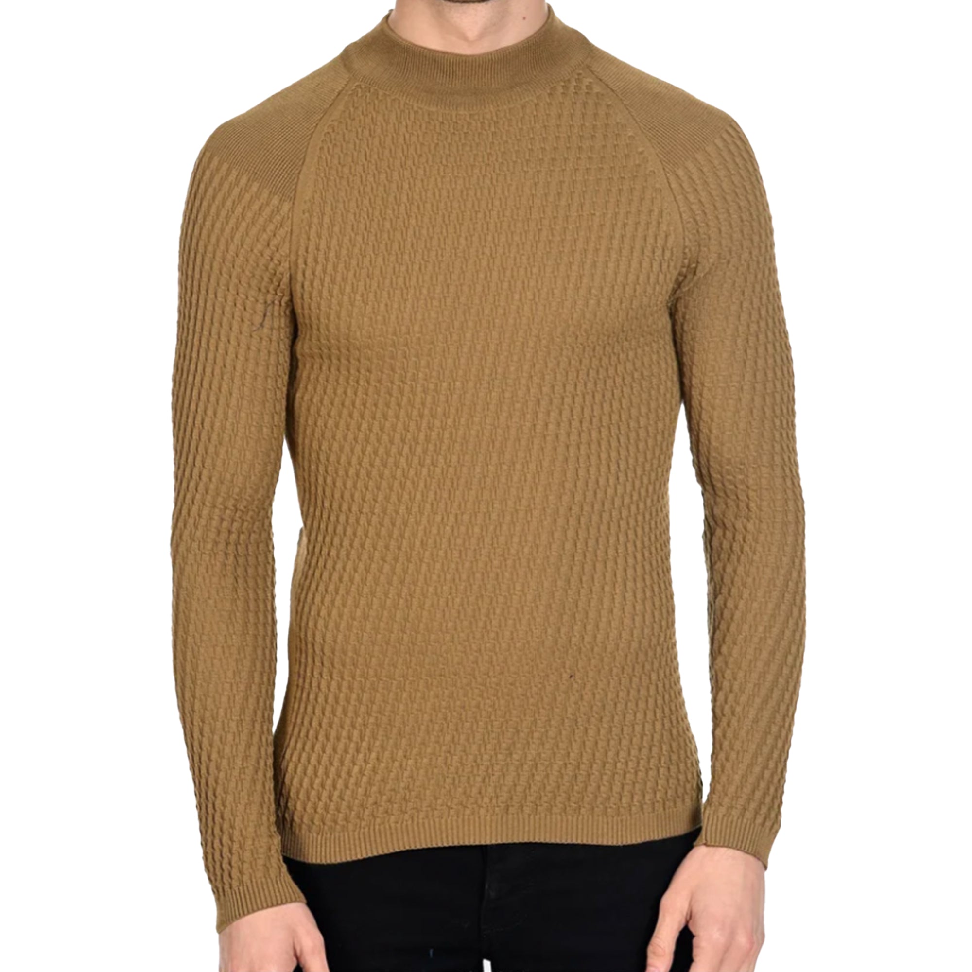 LCR Beige Ribbed Cable Knit Sweater - Dudes Boutique