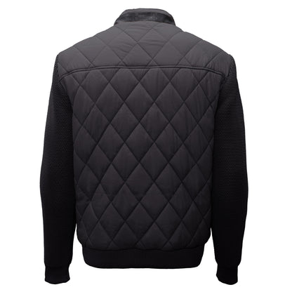 Urban Crest Quilted Bomber Jacket BLACK