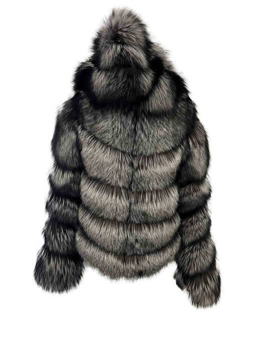 Kashani Ladies Detachable Sleeve & Hood Silver Fox Jacket - Dudes Boutique