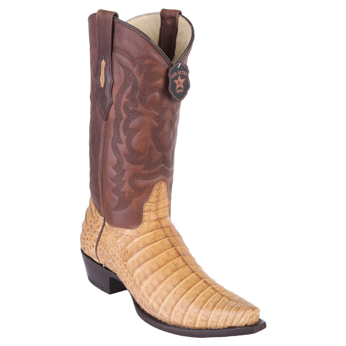 Los Altos Miel Greasy Finish Caiman Belly Snip Toe Cowboy Boots - Dudes Boutique