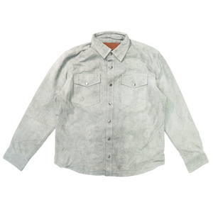 Kashani White Suede Button Up Shirt - Dudes Boutique