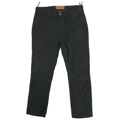 Kashani Men's Black Suede Straight Cut Pants - Dudes Boutique