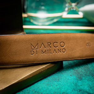 Marco Di Milano Alligator Belt Antique Navy - Dudes Boutique