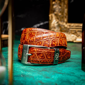 Marco Di Milano Alligator Belt Antique Honey - Dudes Boutique