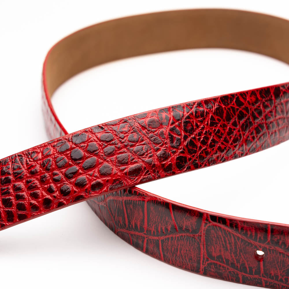 Marco Di Milano Alligator Belt Antique Red - Dudes Boutique