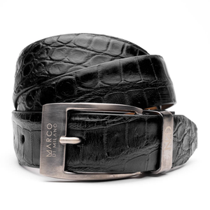 Marco Di Milano Alligator Belt Black - Dudes Boutique