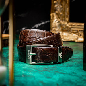 Marco Di Milano Alligator Belt Brown - Dudes Boutique