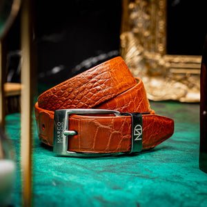 Marco Di Milano Alligator Belt Cognac - Dudes Boutique