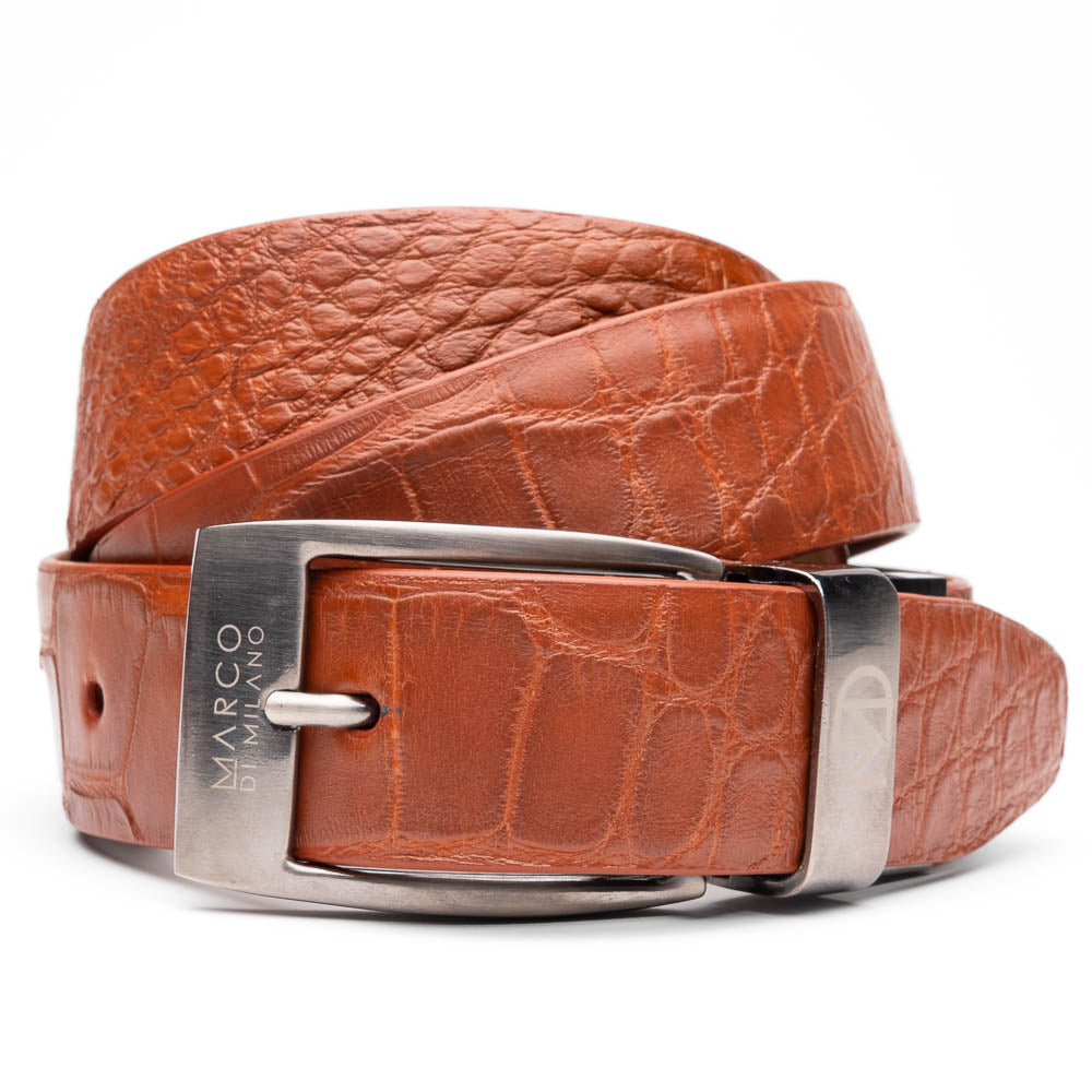 Marco Di Milano Alligator Belt Cognac - Dudes Boutique