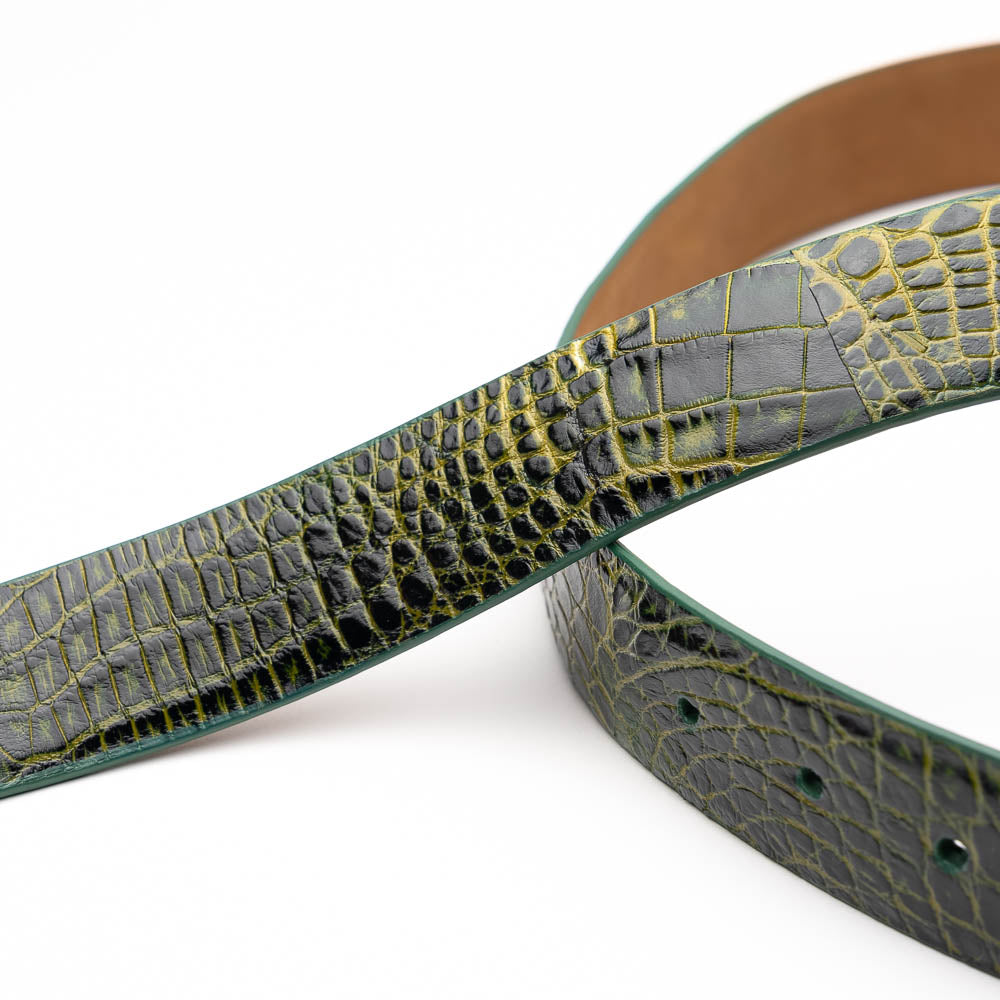 Marco Di Milano Alligator Belt Antique Green - Dudes Boutique