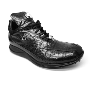 Mauri 8596 Black Hornback Alligator Sneakers - Dudes Boutique