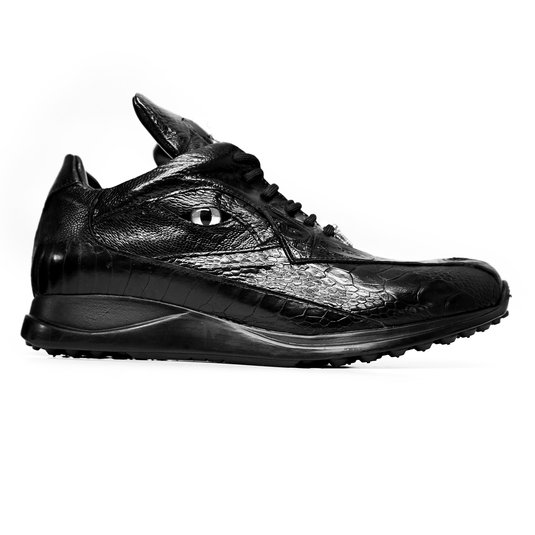 Mauri 8596 Black Hornback Alligator Sneakers - Dudes Boutique