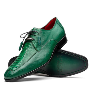 Marco Di Milano Andretti Green Lemon Ostrich Leg Dress Shoes - Dudes Boutique