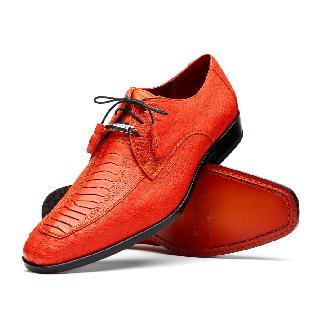 Marco Di Milano Andretti Orange Ostrich Leg Dress Shoes - Dudes Boutique