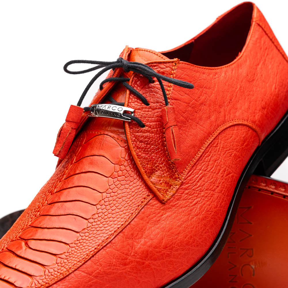 Marco Di Milano Andretti Orange Ostrich Leg Dress Shoes - Dudes Boutique