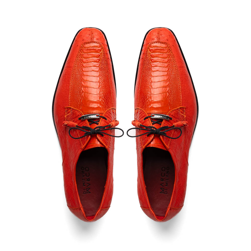 Marco Di Milano Andretti Orange Ostrich Leg Dress Shoes - Dudes Boutique