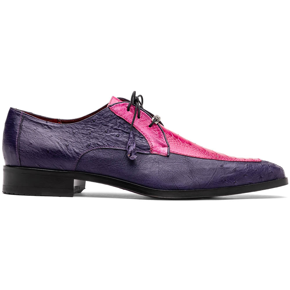 Marco Di Milano Andretti Pink / Purple Ostrich Leg Dress Shoes - Dudes Boutique