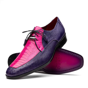 Marco Di Milano Andretti Pink / Purple Ostrich Leg Dress Shoes - Dudes Boutique