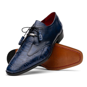 Marco Di Milano Anzio Navy Alligator & Calfskin Dress Shoes - Dudes Boutique