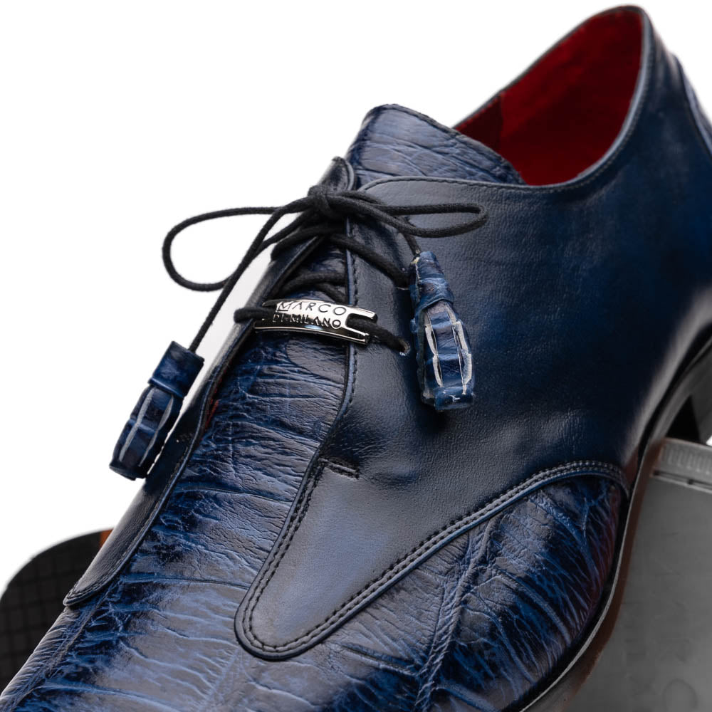 Marco Di Milano Anzio Navy Alligator & Calfskin Dress Shoes - Dudes Boutique