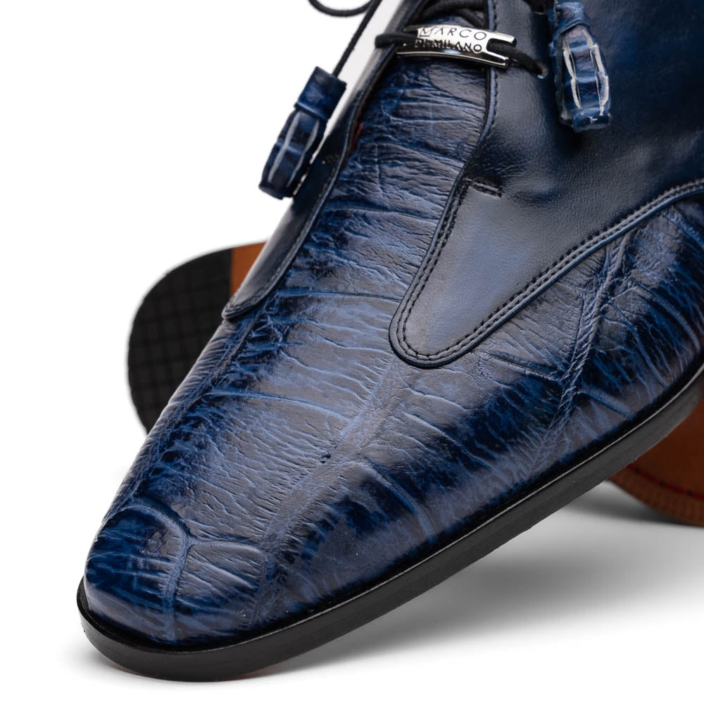 Marco Di Milano Anzio Navy Alligator & Calfskin Dress Shoes - Dudes Boutique