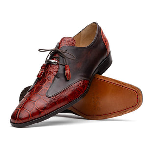 Marco Di Milano Anzio Black Cherry Alligator & Calfskin Dress Shoes - Dudes Boutique